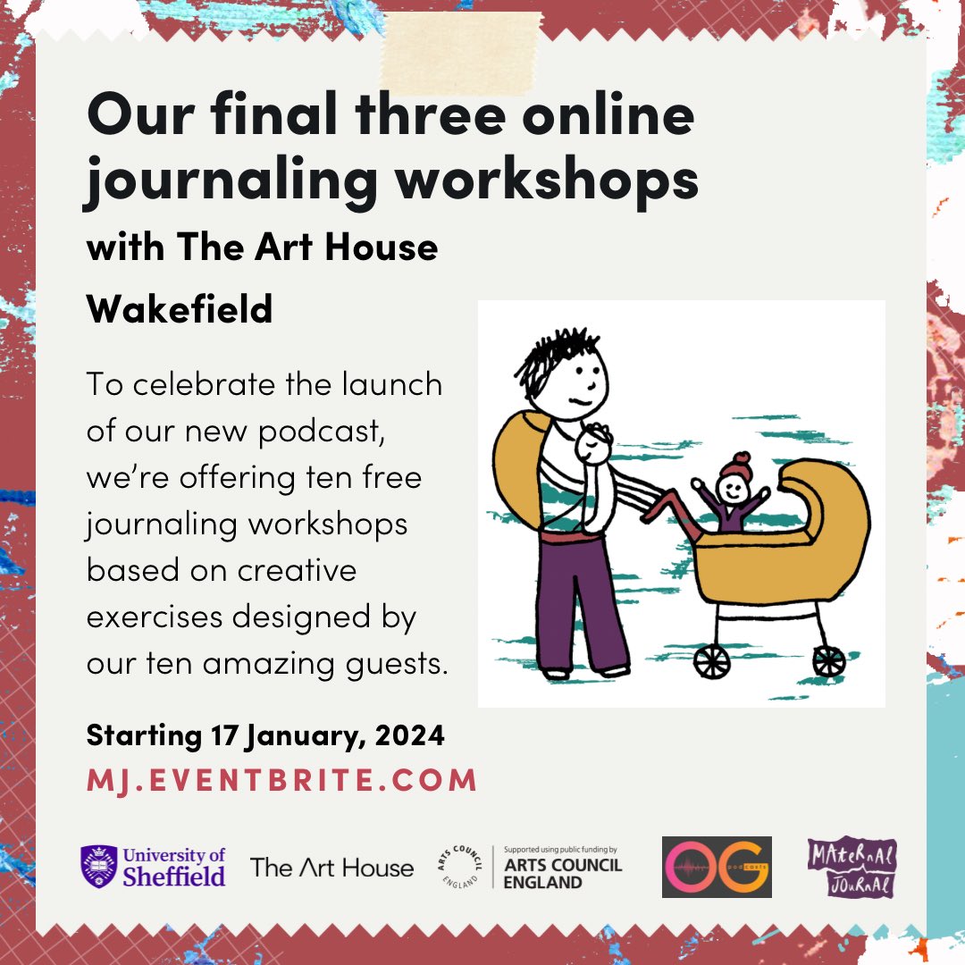 maternaljrnl's tweet photo. Our final 3 free online wโshops to celebrate our new podcast are live with guides created by writers @CatRentzenbrink Katherine May & Julie Phillips.
๐ง podcast: https://t.co/aXCj6EV7R4
Workshops book via: https://t.co/y6inIfC2zT
#maternaljournal https://t.co/tZiiYsCVYq
