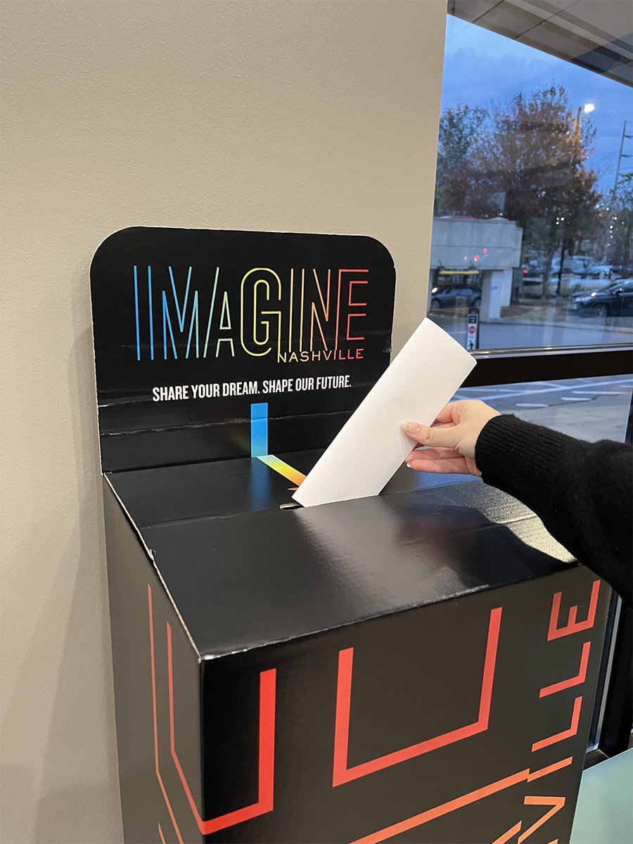 Imagine_Nash615's tweet photo. Want to fill out our survey in person? With just a few days left, look for our physical surveys &amp; drop boxes at your local YMCA, library, community center, and Fifty Forward. We want to hear from everyone!
 @MetroParksNash @YMCAofMiddleTN @FiftyForward https://t.co/z1dPMVOQgI