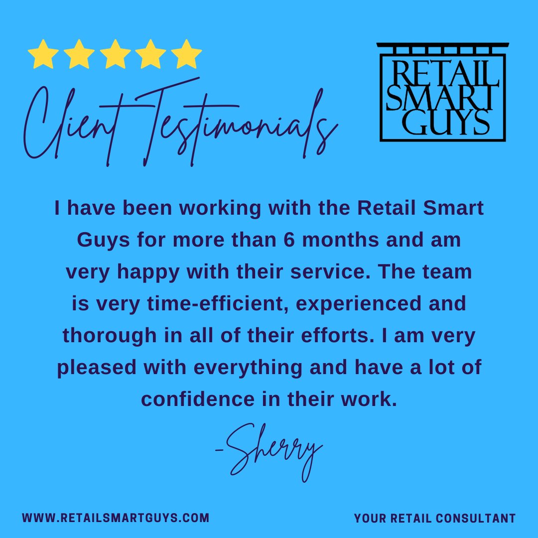Thank you for allowing us to serve you and meet your expectations.

#retailsmartguys #retail #retailadvice #retailconsulting #retailsales #retailInventory #managementone #retailorbit #retailstore #retailsolutions #retailservices #clientfeedback #satisfiedcustomer #happyclient