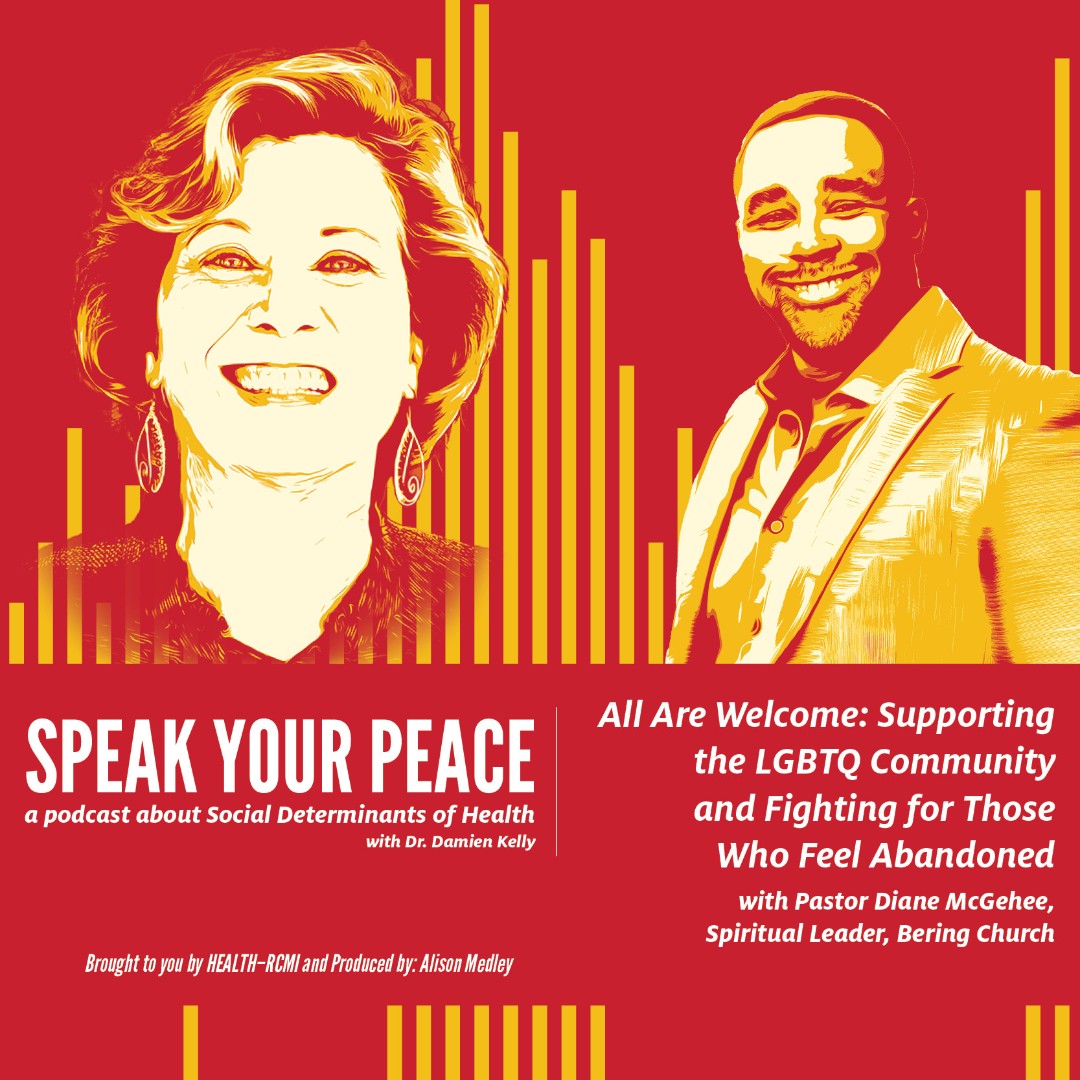 "It's healthy to understand what makes people different." Listen to Pastor Diane  in Episode 9 of "Speak Your Peace." Visit healthrcmi.com/syppodcast or check out youtube.com/watch?v=DMek9n… for an enriching experience."  #Beringchurch #LGBTQ #HEALTHRCMI #UH