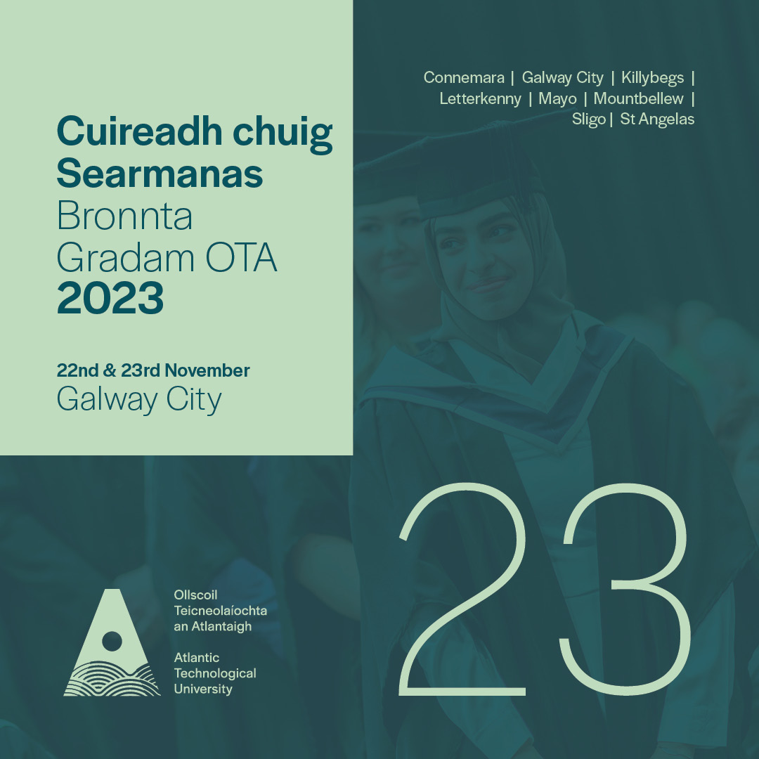 GALWAY! It’s almost time 🎓 ATU Galway is getting ready to celebrate with our graduands this week on Wed 22nd & Thurs 23rd Nov 2023 at @theGalmont Hotel✨ We can't wait to celebrate your achievements with you! More information at 🔗 atu.ie/conferring #ATUGrad2023 #ATU