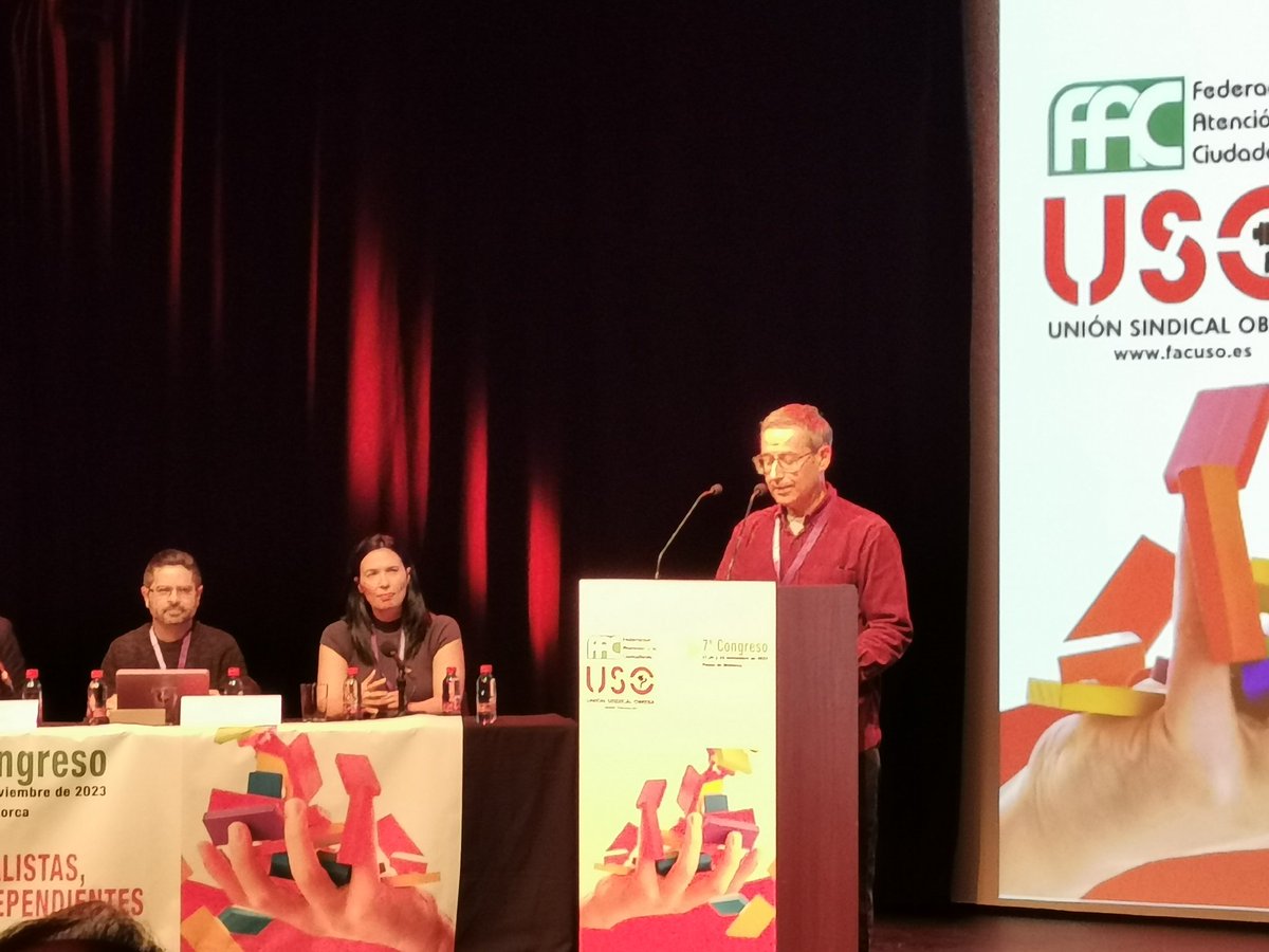 Pepe Ucendo, Secretario General de FAC-USO Baleares da la bienvenida a los asistentes #SiempreIndependientes #SoloSindicalistas #USOConstruyendoFuturo <a href="/SindicatoUSO/">Confederación USO</a>