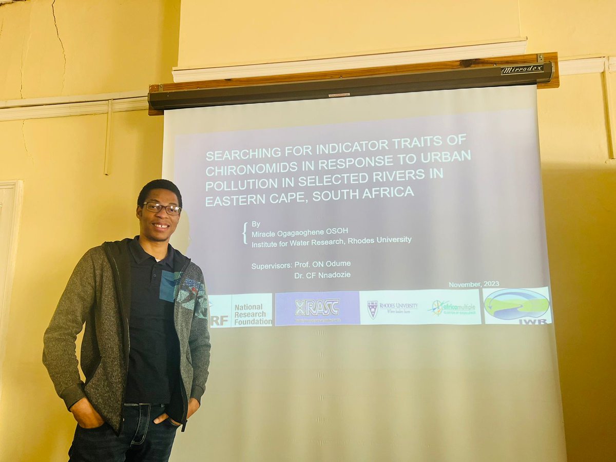 Glad to be rounding up the year as the final presenter at the Rhodes African Studies Center (RASC) seminars where I presented some aspects of my research. It was an awesome conversation about #Chironomids #WaterResourcesProtection  #Biomonitoring and #WaterPolicy 💯