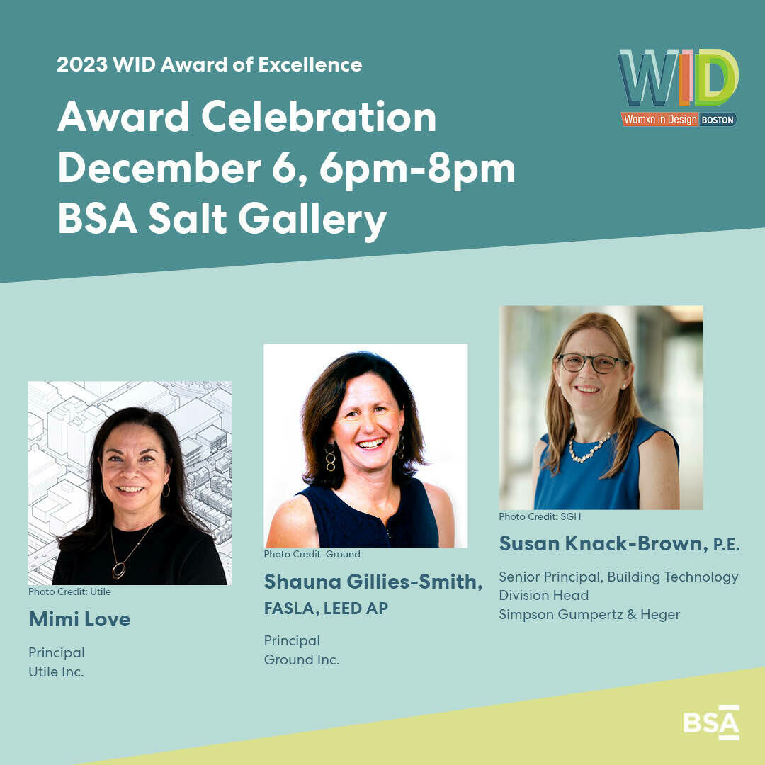 Congratulations to Shauna Gillies-Smith, BAC Board of Trustees member and Principal at Ground Inc. for being an honoree of the Boston Society for Architecture 2023 Women in Design Award of Excellence. Join us on December 6 from 6:00 - 8:00 PM to celebrate! architects.org/events/657697/…