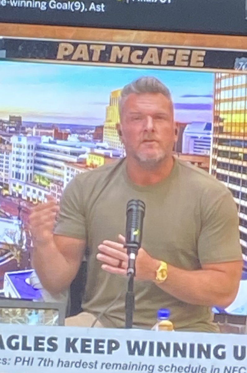 PerfectDrinkPod's tweet photo. Can someone please explain to me why @PatMcAfeeShow is not wearing a black tank top today?  I mean ya still look great but wtf is happening?! https://t.co/Y9JJzlbBy7
