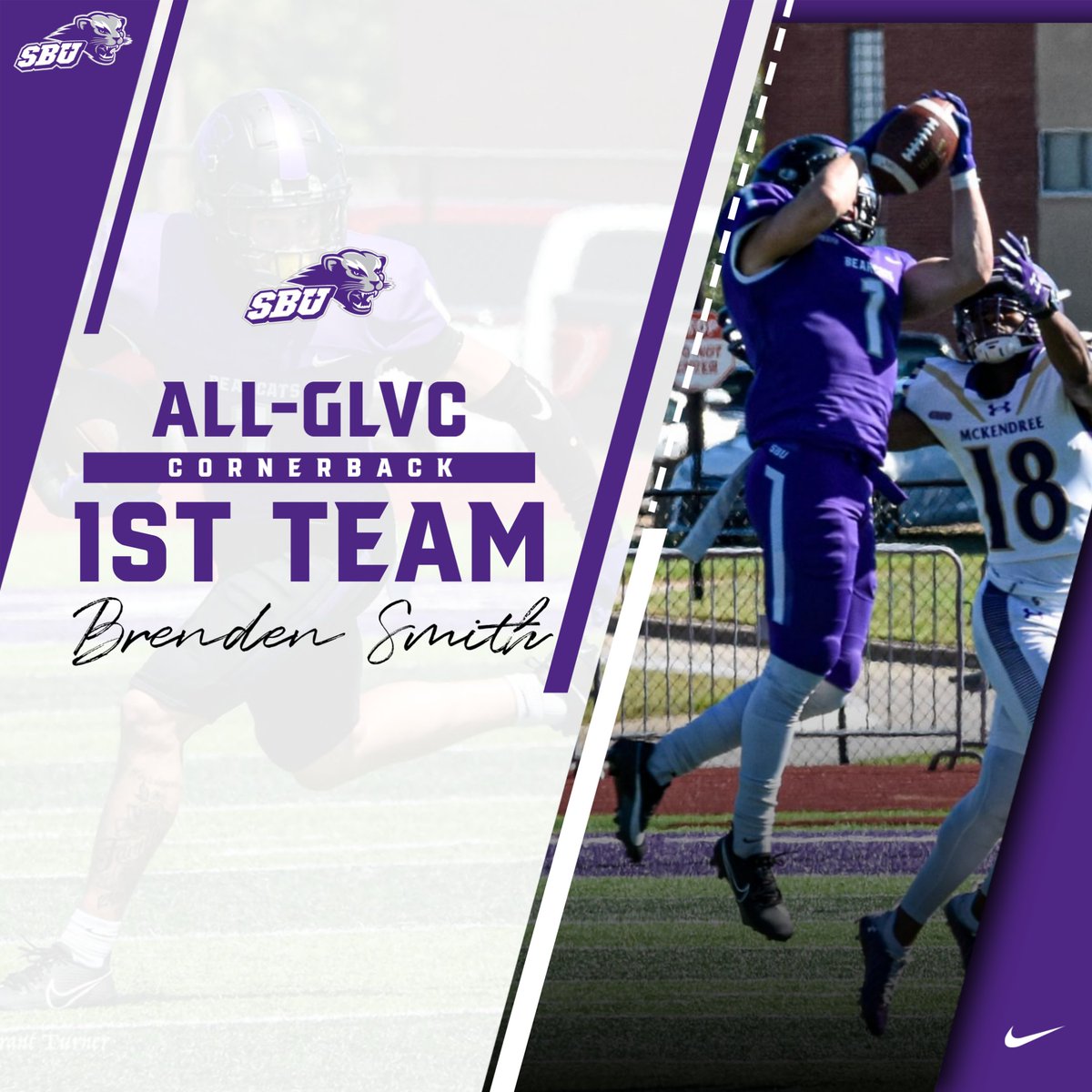 SBU Football (@sbu_football) on Twitter photo Congrats to 1st Team All-GLVC selection senior defensive back <a href="/BSmith___5/">Brenden Smith</a>! #TheStandard #rollcats Congrats to 1st Team All-GLVC selection senior defensive back <a href="/BSmith___5/">Brenden Smith</a>! #TheStandard #rollcats