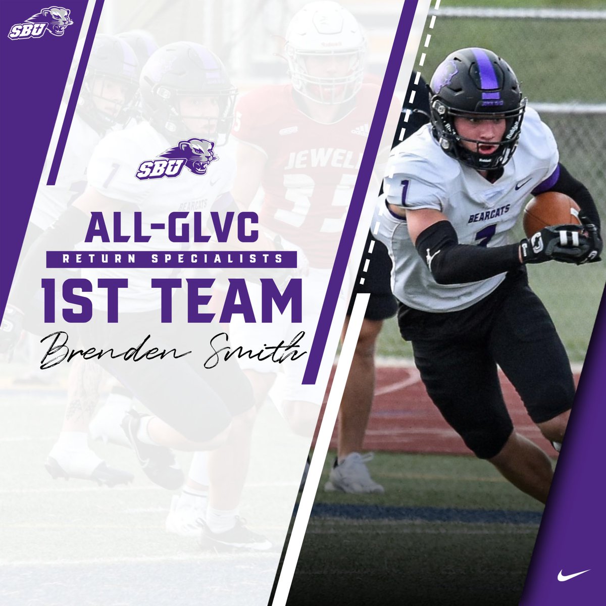SBU Football (@sbu_football) on Twitter photo Congrats to 1st Team All-GLVC selection senior return specialists <a href="/BSmith___5/">Brenden Smith</a>! #TheStandard #rollcats Congrats to 1st Team All-GLVC selection senior return specialists <a href="/BSmith___5/">Brenden Smith</a>! #TheStandard #rollcats