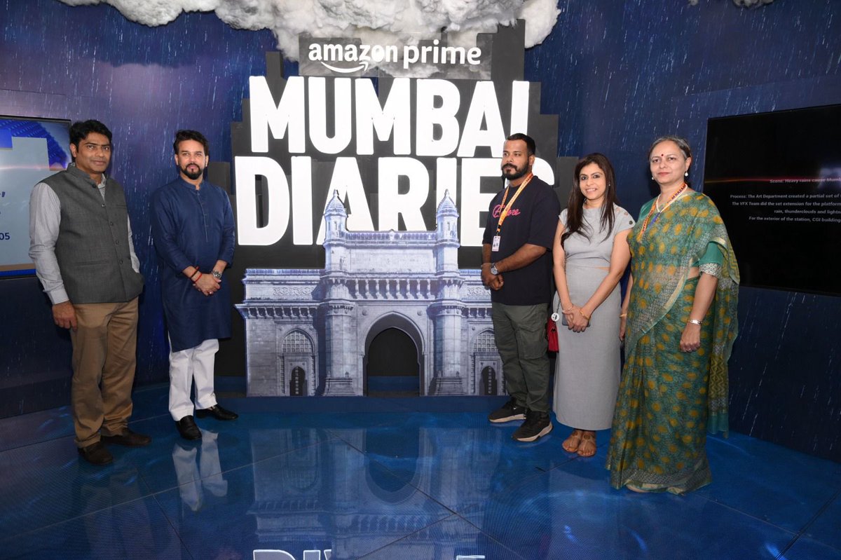 Chetankrishna's tweet photo. VFX has added more depth &amp; creativity to storytelling, and #MumbaiDiariesOnPrime showcases VFX in all its splendour.Thanks to I&amp;B Minister  @ianuragthakur for experiencing the VFX magic at the Mumbai Diaries pavilion at #IFFI54 #PrimeVideoAtIFFI @MIB_India https://t.co/meszf43tq3