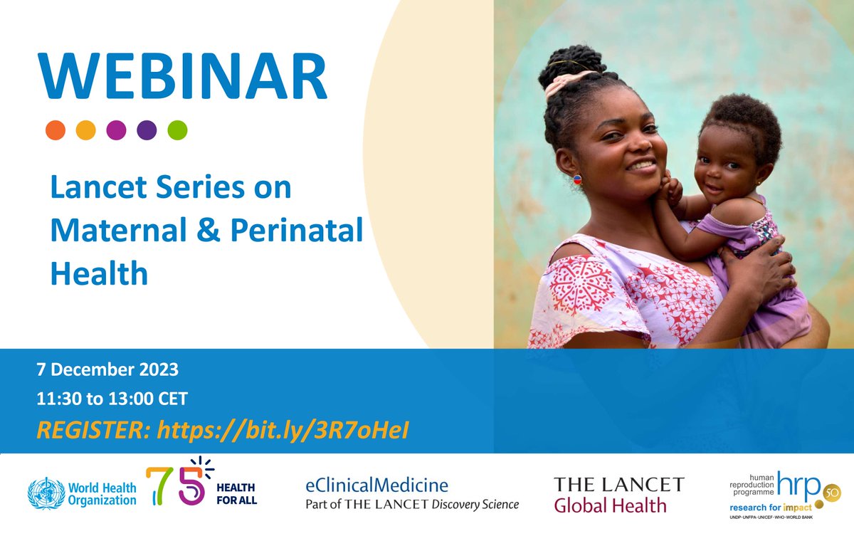 The new Lancet series on Maternal and Perinatal health will be launched on 7th December 2023! With a focus on new and neglected clinical issues and a great paper on intersectionality.. Led by @tina_lavin @oladapo_olufemi also @josh_vogel @meghanbohren who.zoom.us/webinar/regist…