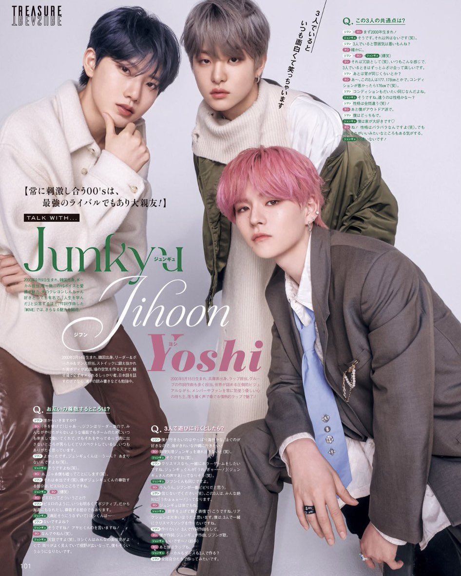 TREASURE’s 00’ line coming together in one photoshoot to maximize their joint slay 😮‍💨