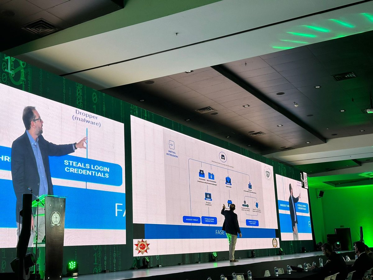 CyberPro_Center's tweet photo. 2do día del Congreso Internacional de Tecnología y Ciberseguridad, organizado por la @PoliciaColombia. Destacan charlas enriquecedoras: Ing. Fabian Sanchez en economía y operaciones en la #DarkWeb, y Manuel Sánchez nos hace comprender más allá de #fraudes en medios de pago.🔒💻 https://t.co/5onNn5lU4G