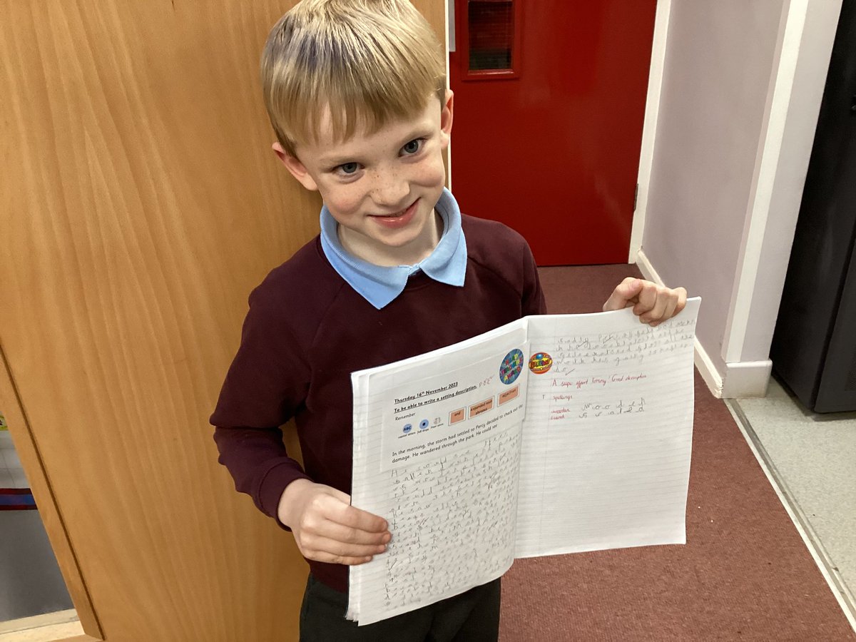 CrooksbarnPri's tweet photo. Fantastic writing from our star writer Tommy. 2SG are so proud of you and Mr Twiby was also very impressed. @AdAstraTrust #boyswriting #ks1writing #afterthestorm https://t.co/msxhcpo6hQ