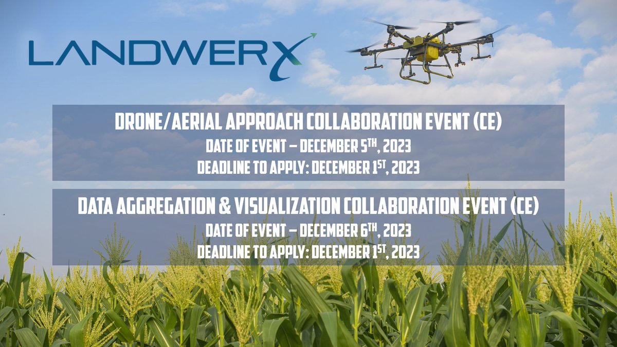 Don't miss out on opportunities to discover innovative solutions to empower food security on a national scale with <a href="/LANDWERXHUB/">LANDWERX Innovation Hub</a> &amp; <a href="/LandusAg/">Landus</a>  !🌽
Please help us share these opportunities with experts across industry, academia, and government.
Learn more at Landwerx.org