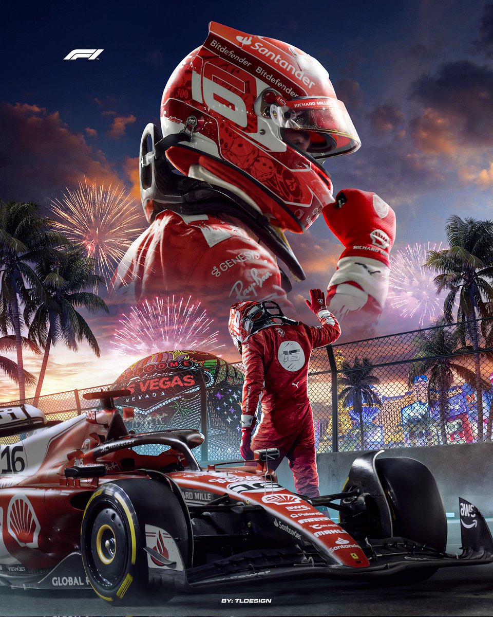 TLdesignn's tweet photo. Charles Leclerc #LasVegasGP poster 🎨

#CL16 #ScuderiaFerrari #F1 #Formula1 https://t.co/ucy3DTVZ89