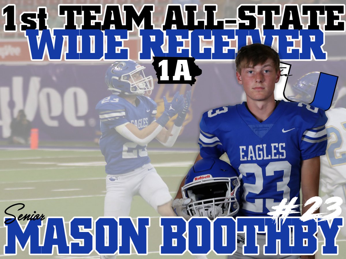 Mason Boothby was named a 1st Team All-State Wide Receiver by the IPSWA! Congrats, Mason!