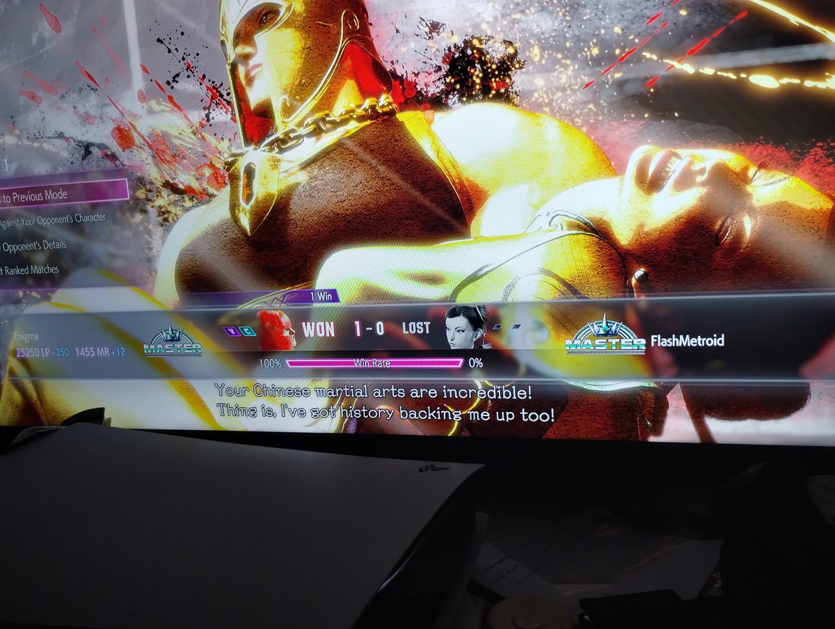 afroenigma8915's tweet photo. If this is the actual FlashMetroid why did you leave after one match? Lmao #StreetFighter6 #RankedStruggles #MarisaMain https://t.co/6qqHXwHAhp
