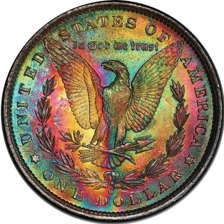 On this #TonerTuesday, we have this spectacular 1883-O $1. Some of the most intense, vivid toning we've ever seen-- and on both sides! For toner lovers, This is going to be hard to beat. Regency 62 is online and open for pre-bidding, check it out now! buff.ly/3R32EWJ