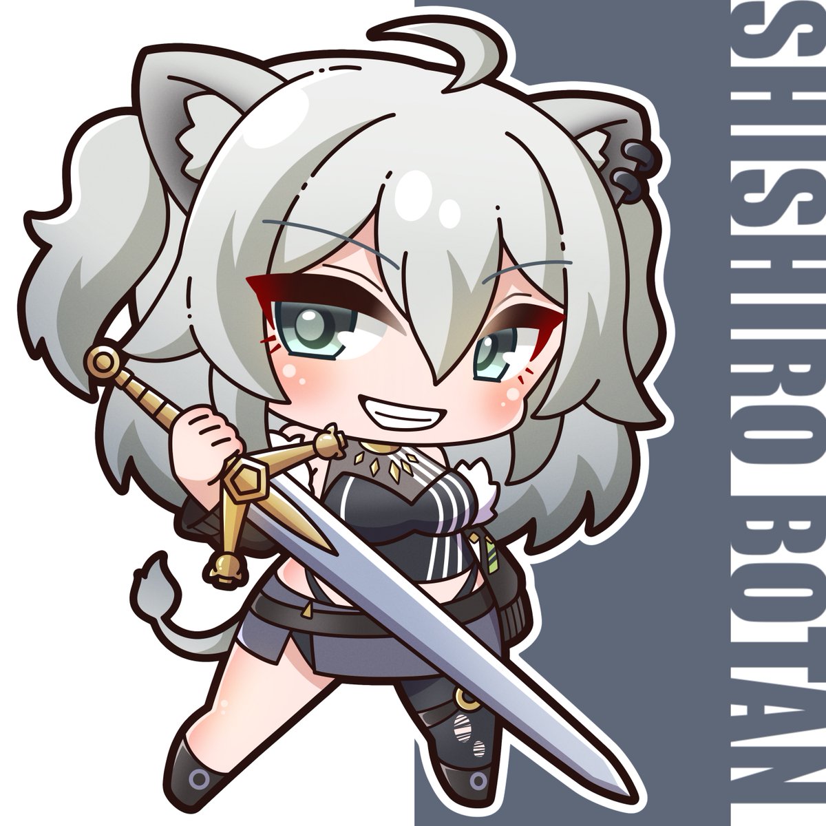 shishiro botan ,shishiro botan (1st costume) 1girl lion ears animal ears lion girl weapon holding sword holding weapon  illustration images