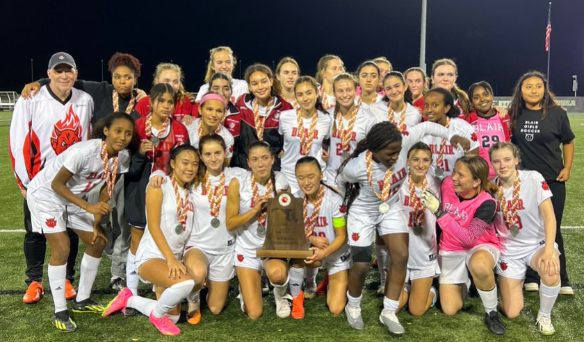 MCPSAthletics's tweet photo. Congratulations to @BlairAthletics Girls' Soccer program for winning the @MPSSAA_Org Steve Malone Sportsmanship Award during postseason play! We are so proud of @BlairAthletics Soccer Nation! #WeRAISE @mcpsAD @MCPS https://t.co/BDbqIbB6Ai