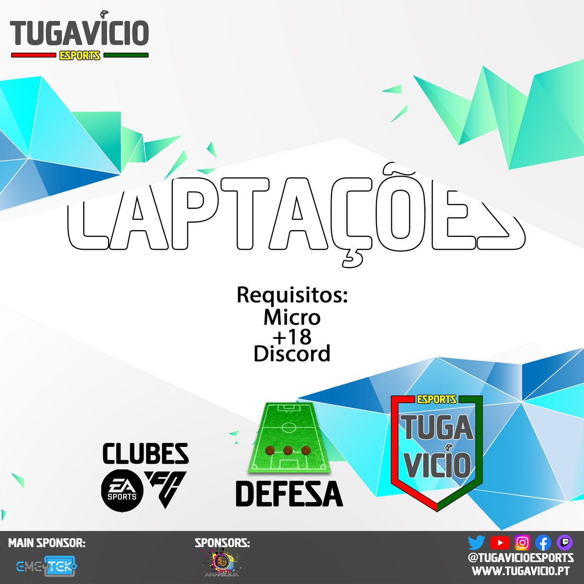 Sakaamoto2's tweet photo. 🚀 Estamos à procura de Defesas Centrais e Alas destemidos e com qualidade para se juntarem à nossa família do TugaVicio Esports!

@TugaVicioEsport https://t.co/ktRESPL6Ju