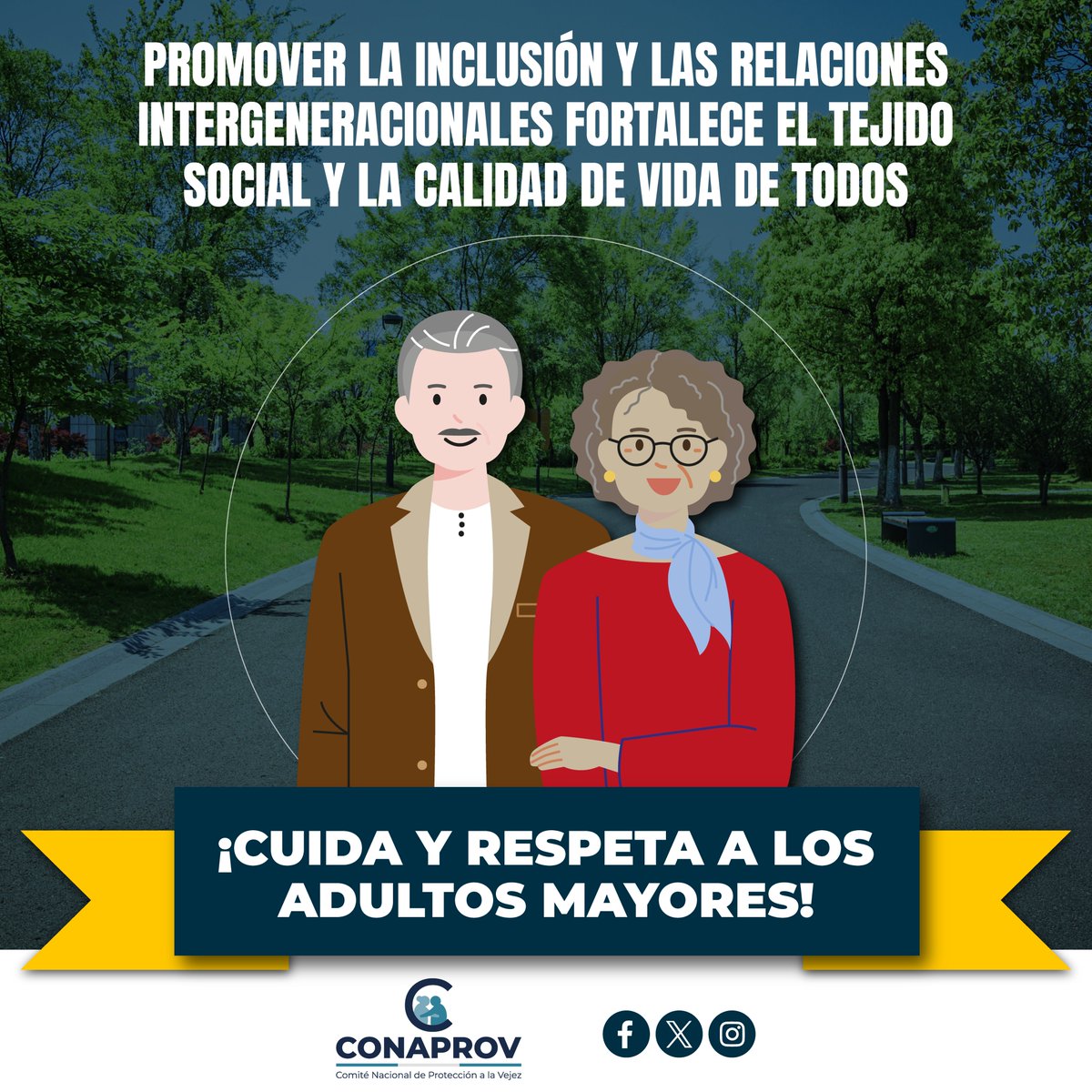 El respeto a nuestros mayores es un reflejo de nuestra humanidad. Caminemos juntos hacia una sociedad que valora y protege a sus adultos mayores. 
#DignidadParaNuestrosMayores 🌟👵👴 #UnCompromisodeTodos #CONAPROV #AdultoMayor #SomosCONAPROV