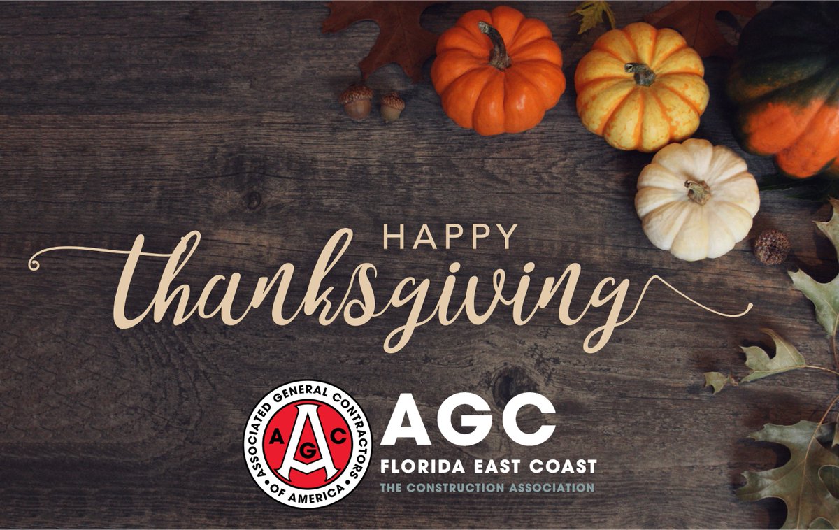 We are thankful for our members and industry friends who have supported us throughout the year. Happy Thanksgiving from AGC FEC to you, your staff and your families. #HappyThanksgiving
