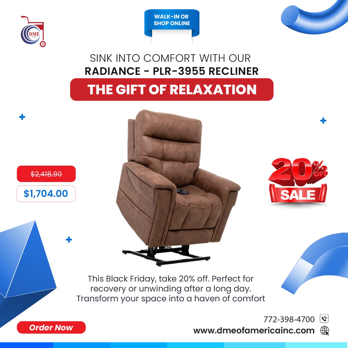 Black Friday Bliss- Unwrap the Savings, Embrace the Joy with Our Recliner Order at: dmeofamericainc.com/products/vival… #recliner #reclinersale #liftchair #BlackFriday2023 #BlackFridayDeals #dme