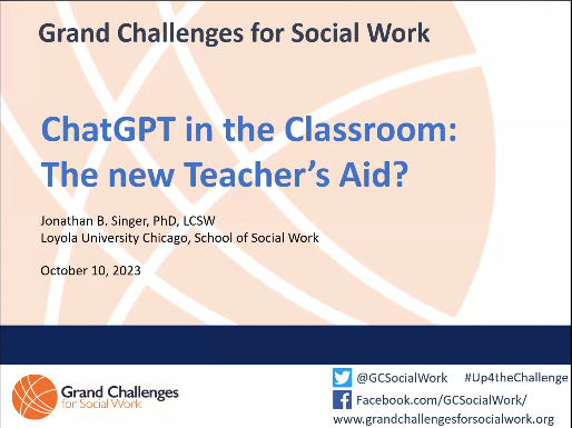GCSocialWork's tweet photo. ICYMI: the recording of “ChatGPT in the Classroom: the New Teacher’s Aid?” - part 2 of the GC to Harness Technology for Social Good series moderated by @socworkpodcast – is now available: https://t.co/AZcIweZ5jZ
#SWTech #Up4theChallenge #ChatGPT #SWeducation https://t.co/4deD5jpctk