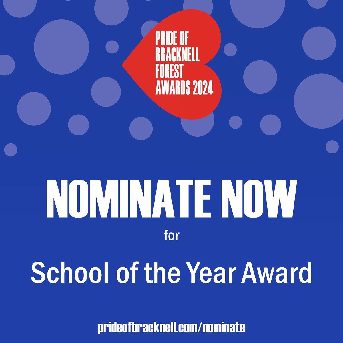 Do you know of a local school that goes above and beyond to make a difference in the education, and lives, of their pupils?
 
Nominate them for the Pride of Bracknell Forest School of the Year Award:
bit.ly/3uspL45
 
#PoBFA #CelebrateOurLocalHeroes