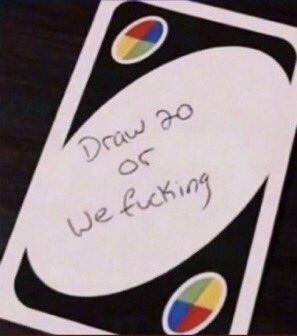 BEY0NDTHE5TARS's tweet photo. "One of my friends gave me this version of the game I don't know what he wrote on the blank cards since you said that I'm assuming that he did what does it say?"

❤ Draw 20

🔄 Violent pounding session (don't matter who bottoms~)
#OpenRP #LewdRP #ERP #NSFWtwt #MVRP #OCRP #NSFWRP https://t.co/OTr1mynRku