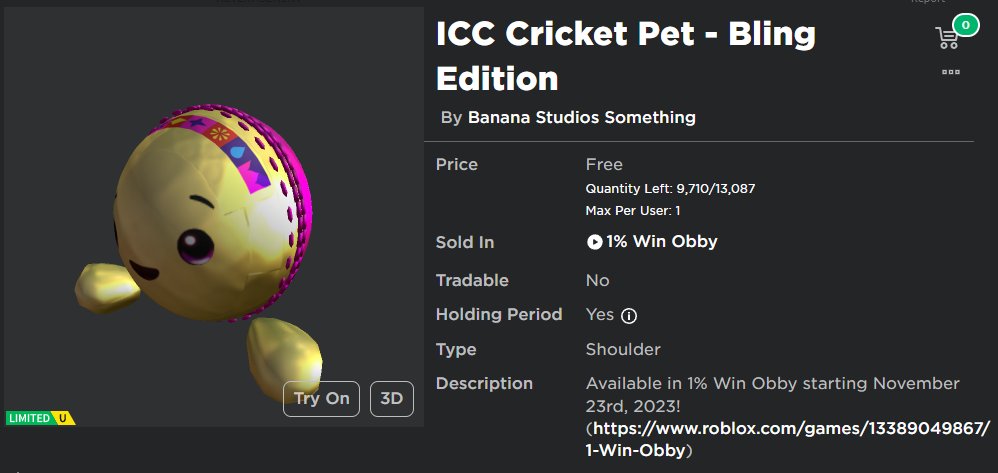 ICC Cricket Pet - Bling Edition