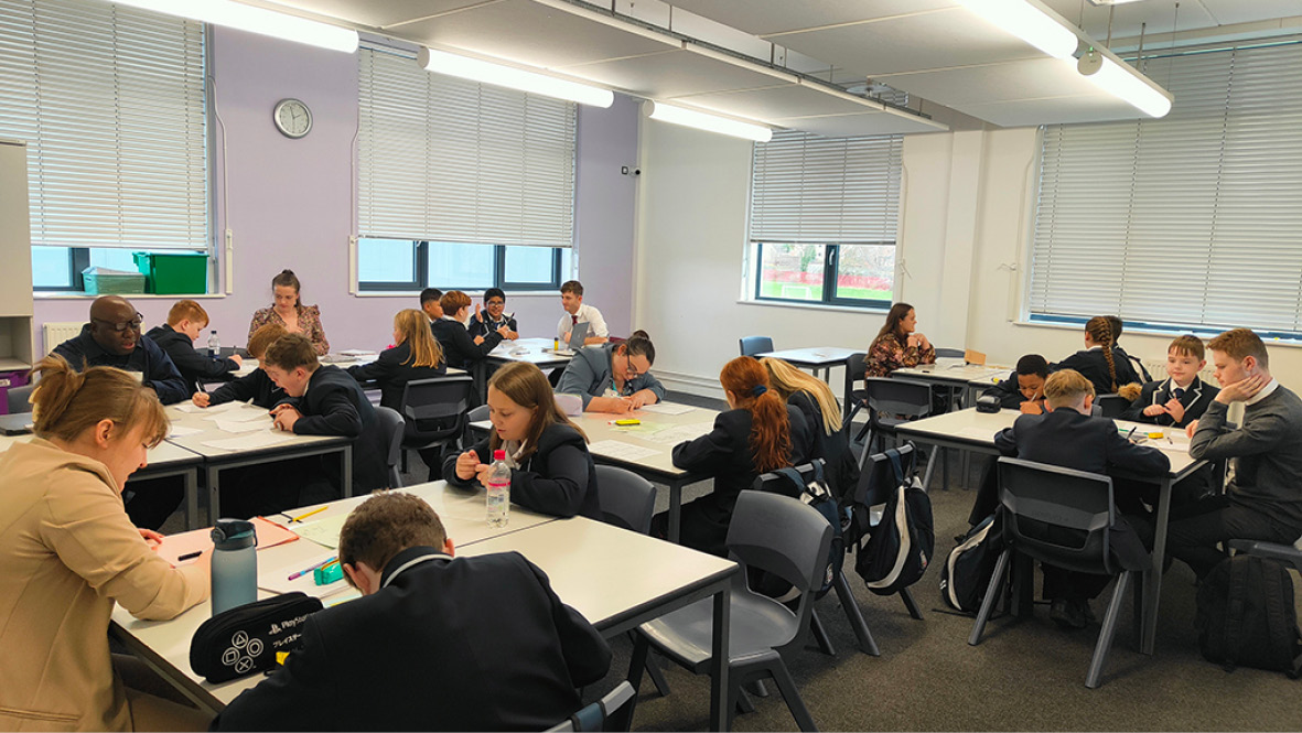 RHSWirral's tweet photo. We were delighted to welcome students from @LJMU to the maths department on Friday. As well as hearing about how we do maths at Ridgeway, they observed lessons and worked with year 7 students on a topic identified from an end-of-unit assessment. https://t.co/r2eGH0K597