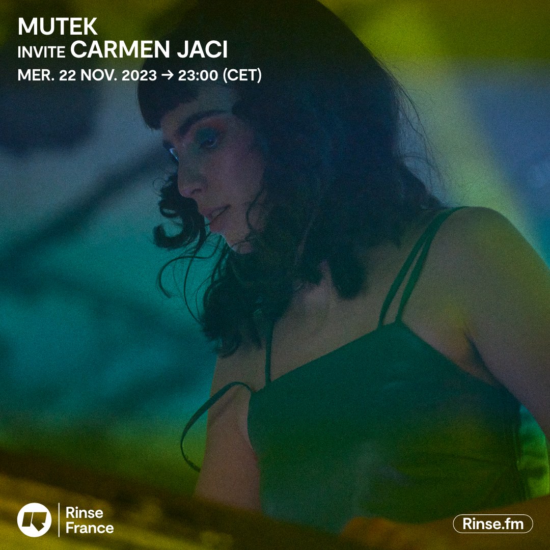 Rinse France (@rinsefrance) on Twitter photo Il est 23h !
Tout de suite, vous êtes avec <a href="/MUTEK_Montreal/">MUTEK Montréal</a> qui invite <a href="/carmenjacimusic/">Carmen Jaci</a> !
🎶 rinse.fr/podcasts/
#verrouillé 🔒 Il est 23h !
Tout de suite, vous êtes avec <a href="/MUTEK_Montreal/">MUTEK Montréal</a> qui invite <a href="/carmenjacimusic/">Carmen Jaci</a> !
🎶 rinse.fr/podcasts/
#verrouillé 🔒