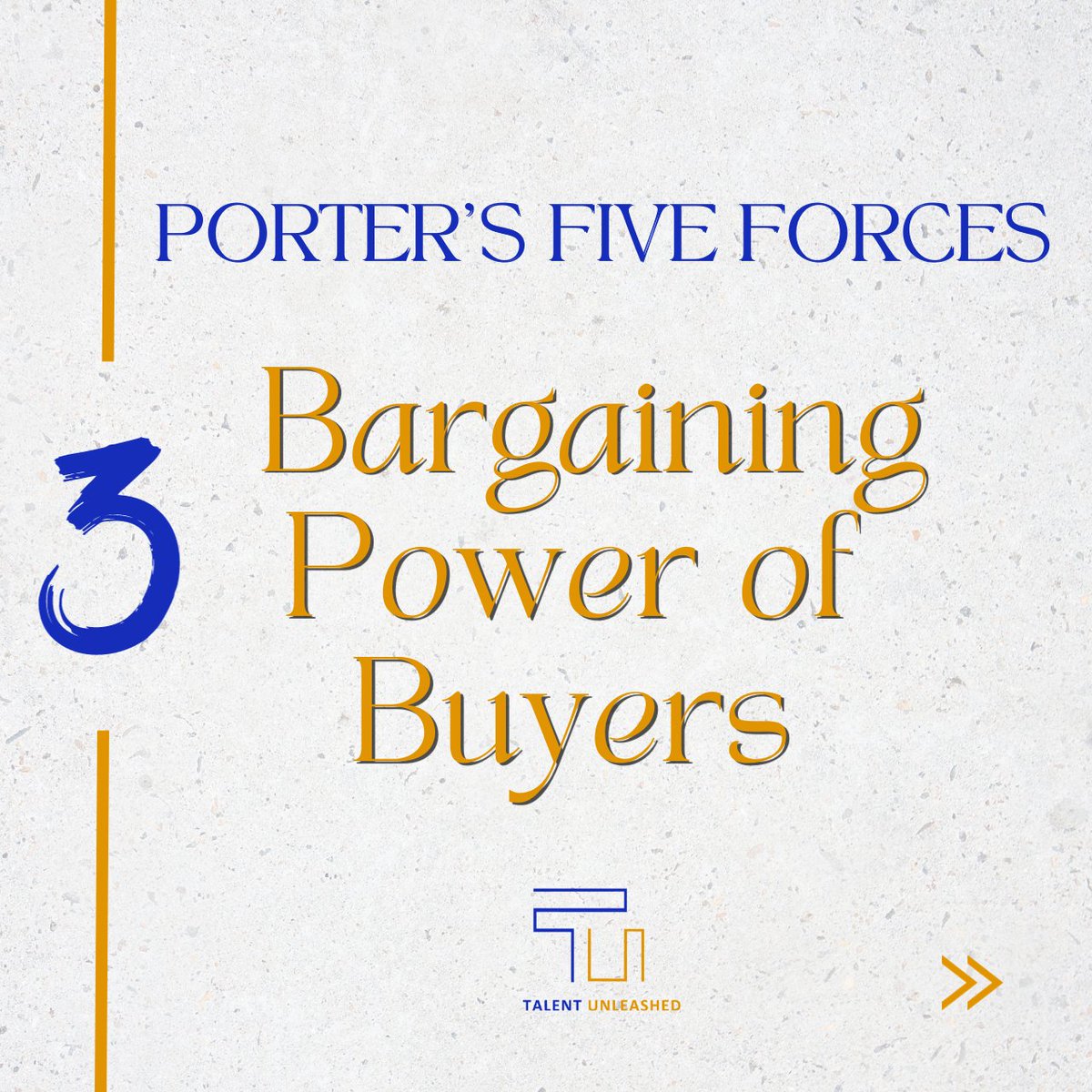 Talent_Unleash's tweet image. The third force from Porter&apos;s Five Forces is Bargaining Power of Buyers. It refers to the degree to which buyers can influence sellers to lower prices, improve quality, or provide better service. 🧵

#TalentUnleashed #Strategy #PortersFiveForces #BargainingPowerOfBuyers
