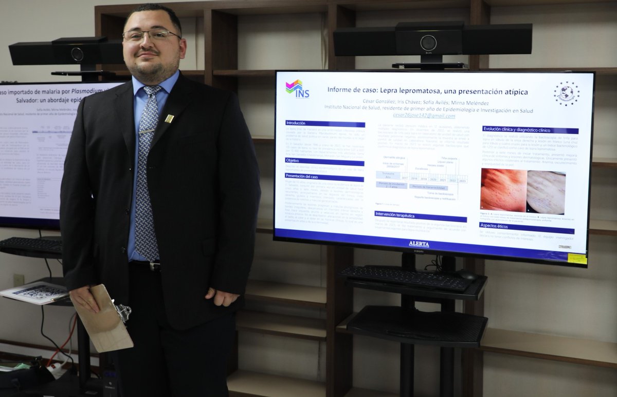 INS_ESV's tweet photo. #posteres #InvestigacionesEnSalud
▶️Análisis geográfico de gastroenteritis en niños y contaminación microbiológica del agua en El Salv.
▶️Caso de enfermedad de Chagas agudo en edad pediátrica, hosp. Tercer Nivel, S.S. 2021
▶️Informe de caso lepra lepromatosa, presentación atípica https://t.co/Vjabm2HVpb