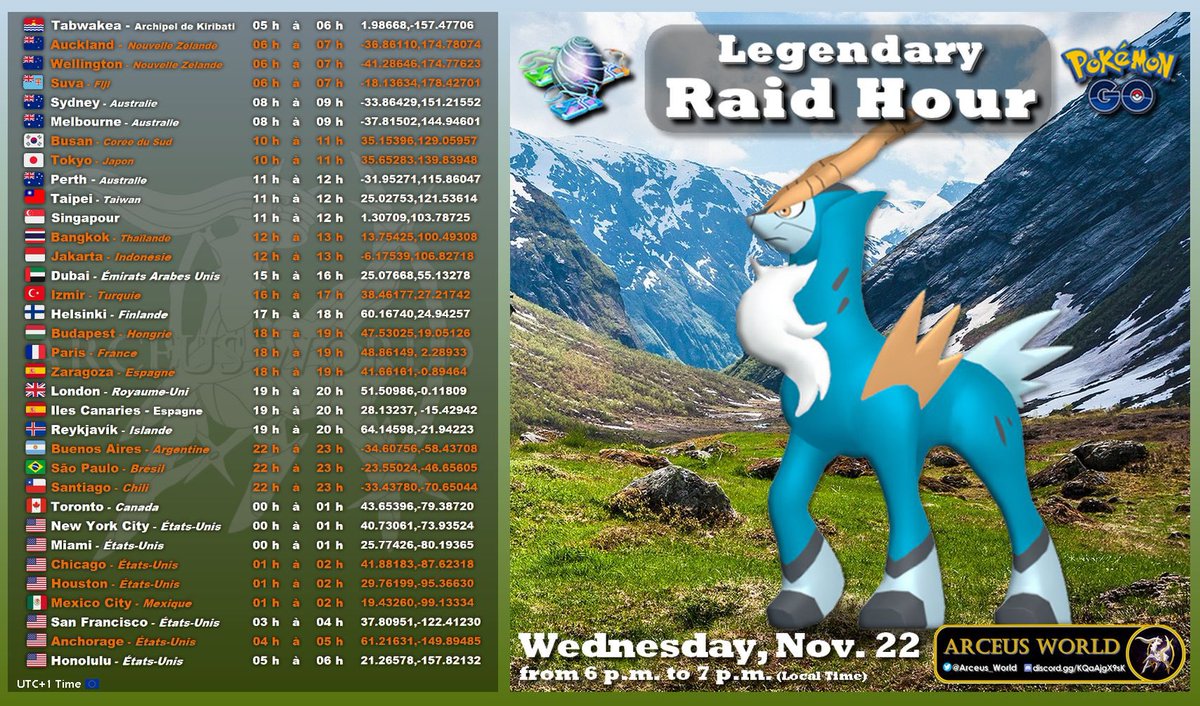 Arceus_World's tweet photo. Legendαrч Rαıd Hour ꧁❂✨ƇσвαƖιση✨❂꧂
✰ Wed, Nov 22 from 6pm to 7pm (Local Time)
❣️Like & RT💝
#PokemonGO #ExRaid #PokemonLegendsArceus #ShinyCheck #色違い #ポケモンGO #pokemon #Cobalion #コバルオン
🇺🇸 🇬🇧 https://t.co/8fpS9GdEOe
