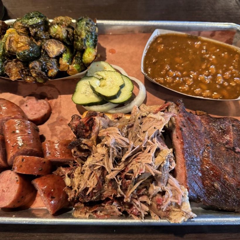 3 meats + 2 sides 💥 Come by and order up your BBQ faves! 
🏆 Award-winning BBQ  🍽️ Dine in, takeout, delivery 
🚙 Onsite parking 
🐕 Pet-friendly patio 
🥃 Full bar 🍺🍷🍾 
❤️ Happy Hour M-F, 3:30-6:30
🧢 Merch, BBQ rubs, gift 💳 
🎉 Catering + special events
#wherenolaeats