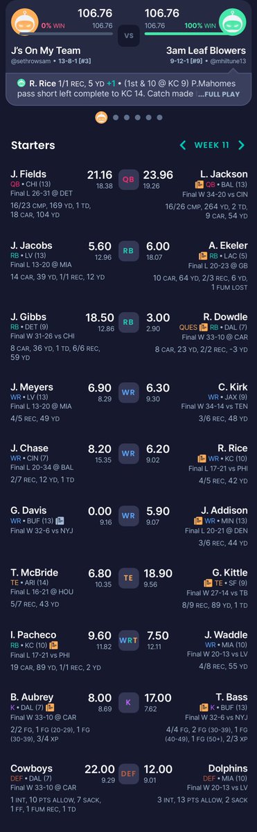rowsam_seth's tweet photo. @TheFFBallers went into last night with Pacheco and he had Rice. Woke up to this https://t.co/FXVHBWFmEX