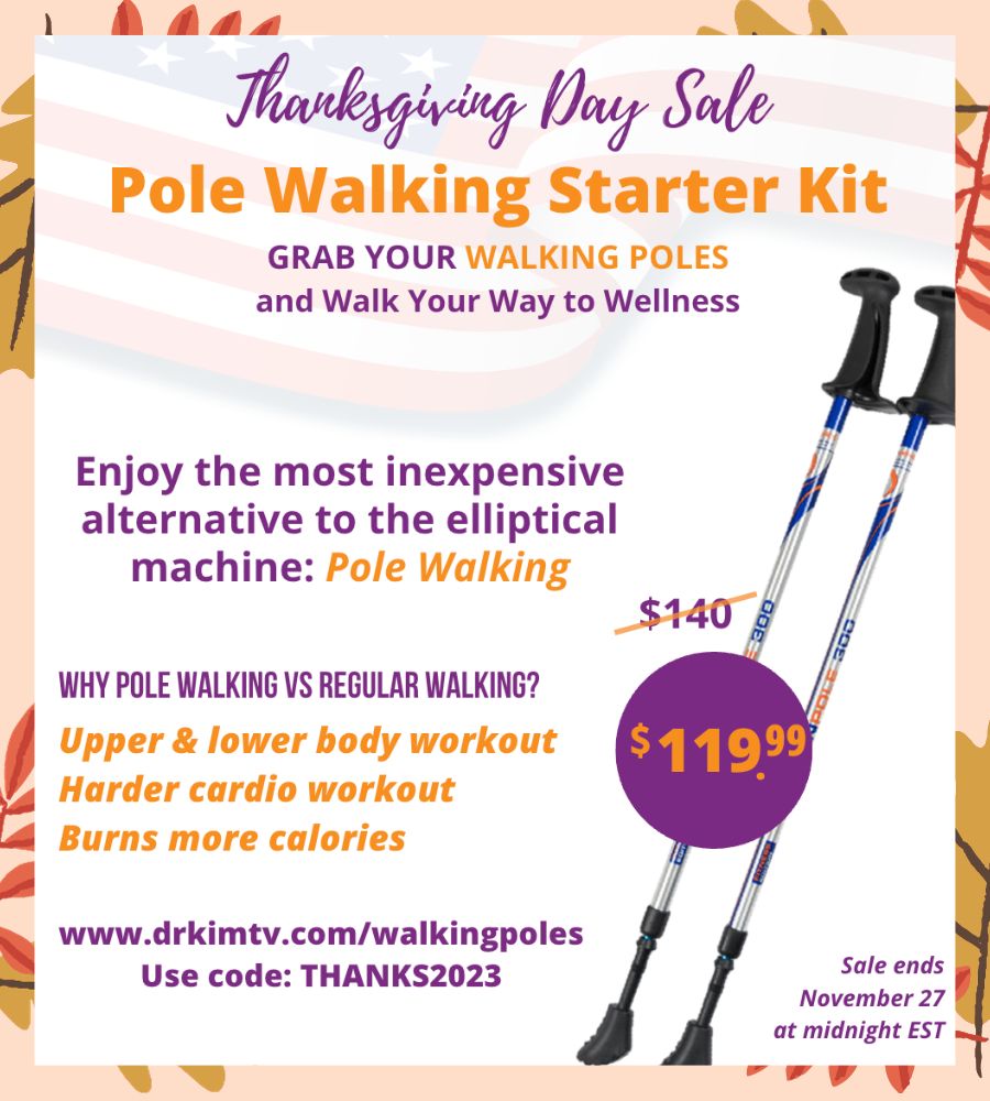 DrKimTV's tweet photo. Up-level your walks w/ Pole Walking: Full body elliptical machine like workout - w/o the gym membership! Flash sale: https://t.co/VDKacp2f6F (use code: THANKS2023) #polewalk #urbanpoling #selfcare https://t.co/9glIUZP6k5