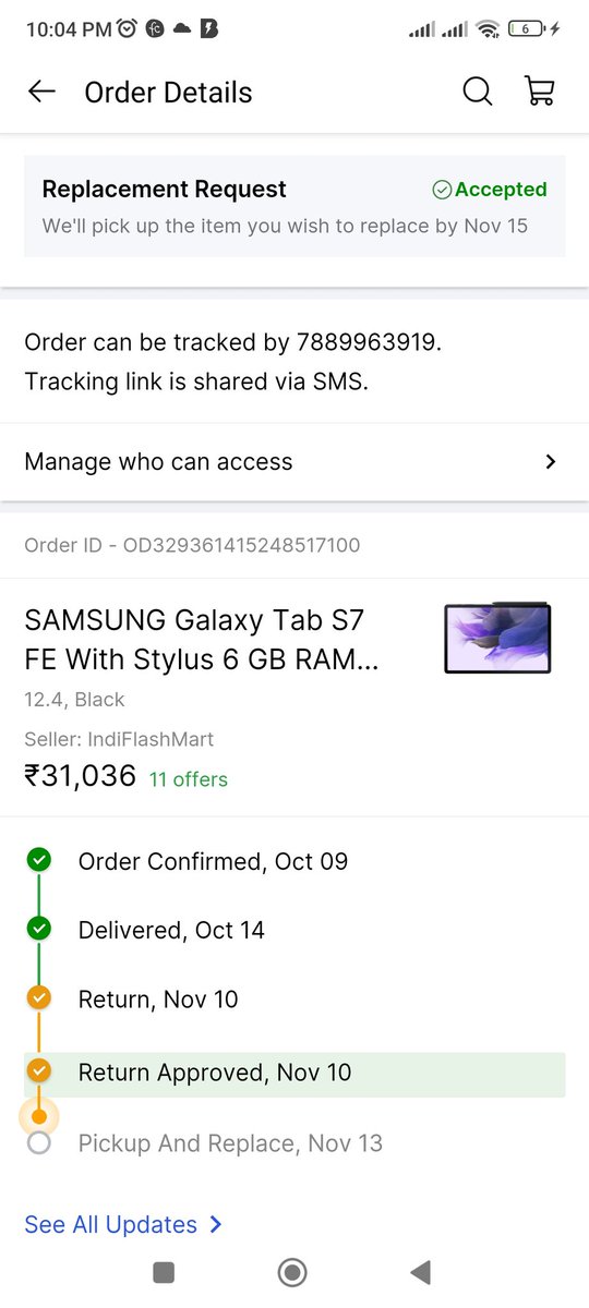 Iqranaqsh's tweet photo. @_Kalyan_K it's been 1 and a half months and I haven't received my replacement for order no. OD329361415248517100. 
Please help me with this. https://t.co/6PsX8iSHQs