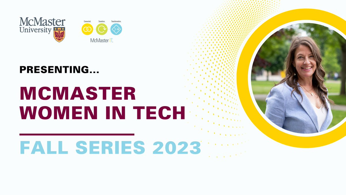 The Women in Tech series from @ggatguelph @McMasterU spotlights women leaders in IT who empower #HigherEd and research in Canada. Tune in to recorded conversations from the series: cto.mcmaster.ca/women-in-tech-…