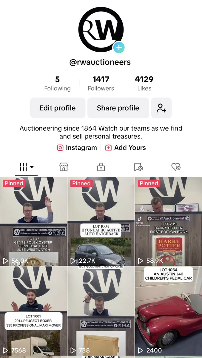 Don't forget to follow us on Tiktok 🎉

The account features more interactive videos of our team and upcoming highlighted lots in our auctions 😃