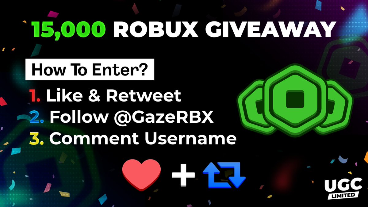 GazeRBX's tweet photo. 🤑 F*ck it! 15.000 ROBUX GIVEAWAY!
🎁 Join https://t.co/mtOOIy9hqA for free rbx

#ROBLOX #ROBLOXDev #ROBLOXGiveaway #robuxgiveaway #robuxgiftcard #FreeRobux #robuxcode #Giveaway #robloxcondo https://t.co/RNFQfqeTlM
