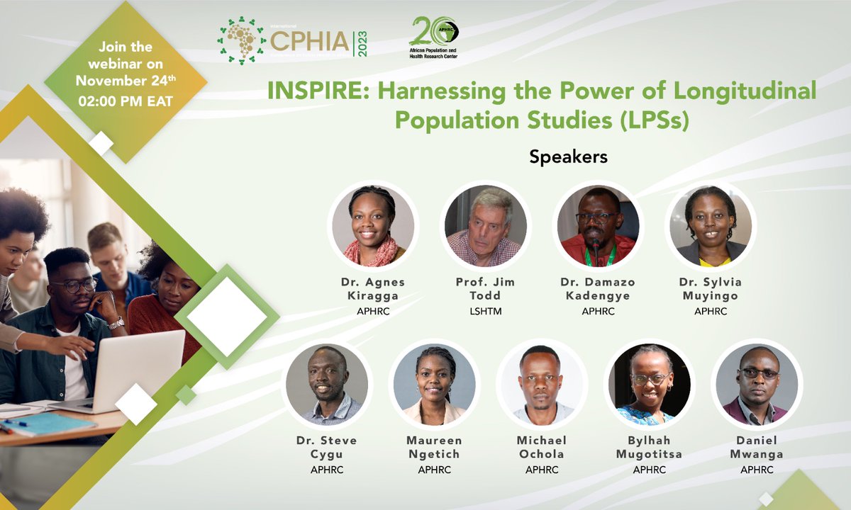 Join us for the upcoming webinar on Harnessing the Power of Longitudinal Population Studies.

 🗓️ November 24th
⏰ 02:00 EAT
📍 Virtual 

Register in advance for this webinar:
us02web.zoom.us/webinar/regist…