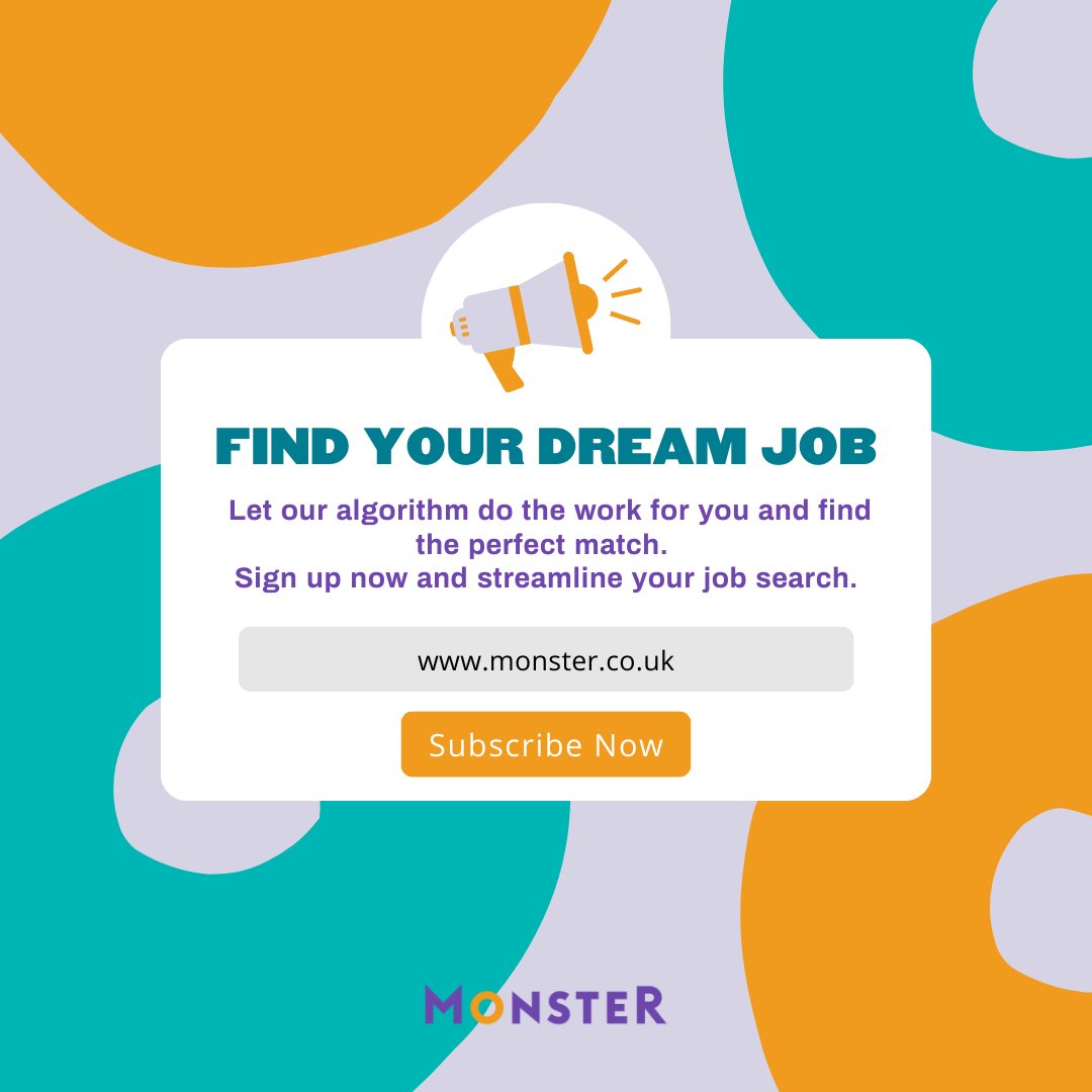 Monster is here to help you with your job search! Upload your CV on our website and find the perfect role! #jobsearch #jobportal #personalised