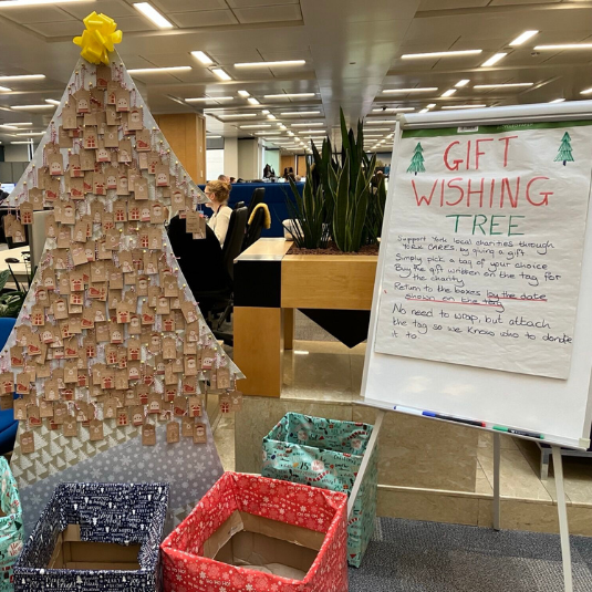 @avivaplc have created a Gift Wishing tree to boost donations for this year's Christmas collections and what a huge success it's been! Almost 200 tags have been taken in a week and over 60 items have already been donated - wow! bit.ly/3R9aduF