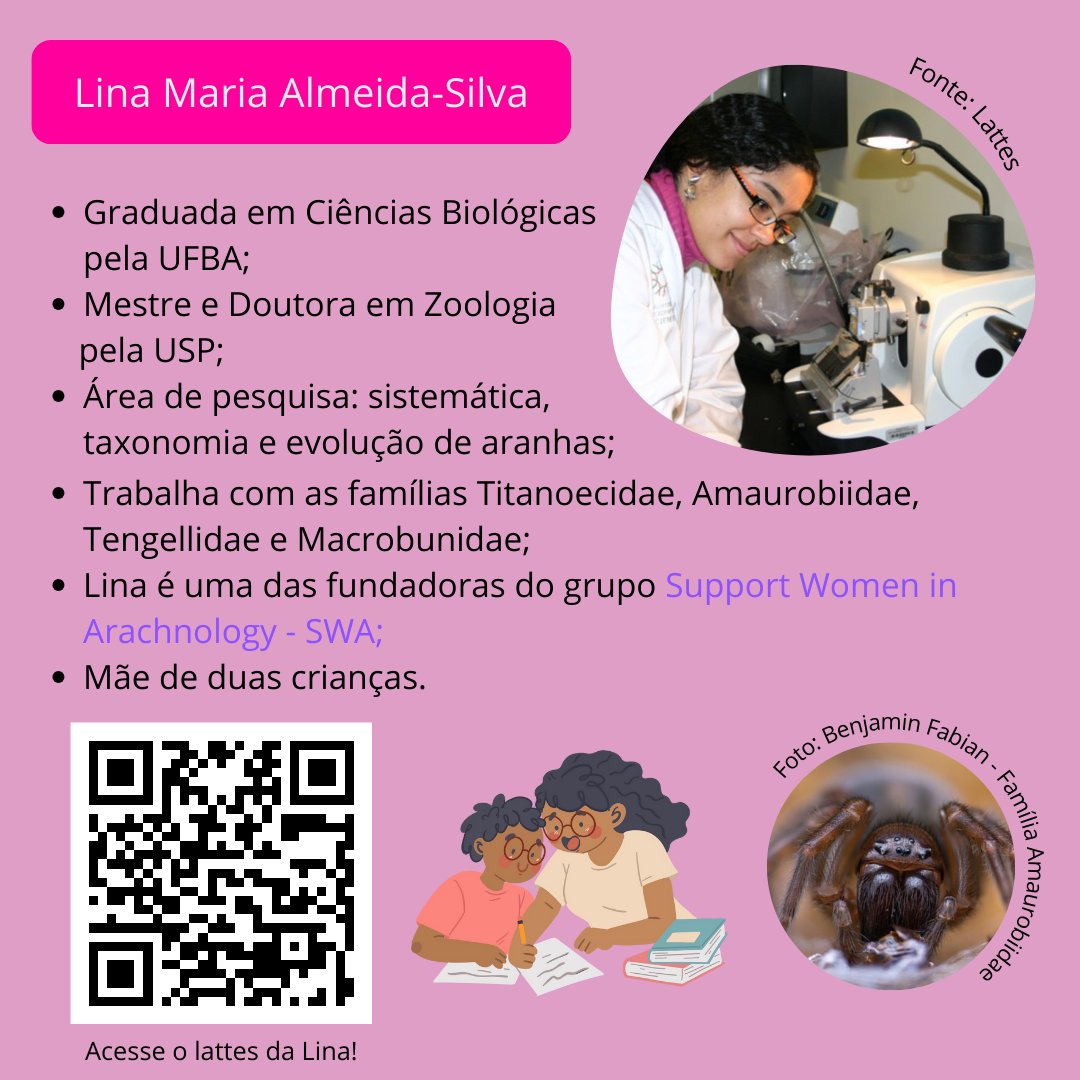 No mês da Consciência Negra gostaríamos de apresentar 6 grandes aracnológas, mulheres fortes, inteligentes e inspiradoras, que contribuem diariamente com a ciência.