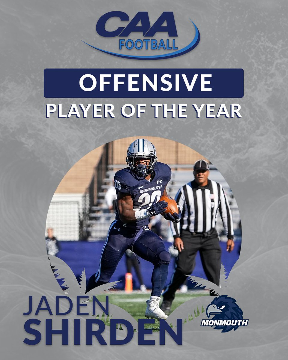 🏈 <a href="/MUHawksFB/">Monmouth Football</a>'s Jaden Shirden repeats as the #CAAFB's Offensive Player of the Year! 

➡️ bit.ly/3R5E9rH