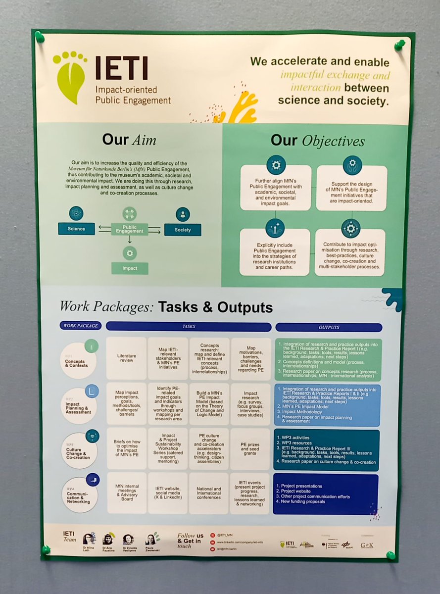 IETI_MfN's tweet photo. 📢 Last week @faustino_ai was in the @BMBF_Bund at the #Transferwerkstatt conference to present @IETI_MfN. We were happy to present #IETI (pitch + poster) and give an overview of the project's goals, conceptual framework, tasks and first year progress.
#Transfer #PublicEngagement https://t.co/svv27hB24G