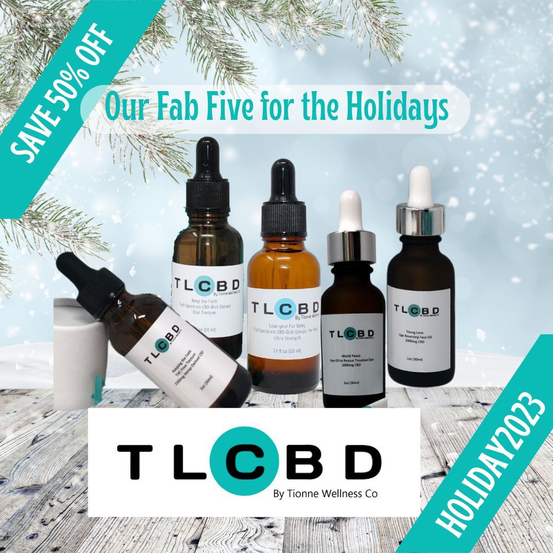 ShopTLCBD's tweet photo. Our #BlackFridaySale is live! Save 50% off our #CBD tinctures &amp; our face oils. Use code HOLIDAY2023 &amp; get a free makeup bag when you spend $25 or more. https://t.co/gHA8hHzB56 #CBDHealth #CBDHeals #CBDBeauty #CBDHealth #CBDForPeopleAndPets #CBDForPets #HolidayGifts #HolidaySale https://t.co/vfmE8lRXc4